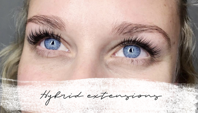 Picture of hybrid eyelash extensions, hybrid eyelash extensions, hybrid lashes