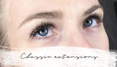 photo of classic eyelash extensions, natural eyelash extensions, classic lashes, individual eyelash extensions